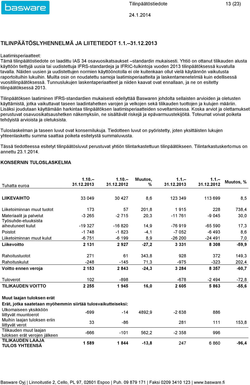 Näiden uusien ja uudistettujen normien käyttöönotolla ei ole kuitenkaan ollut vielä käytännön vaikutusta raportoituihin lukuihin.