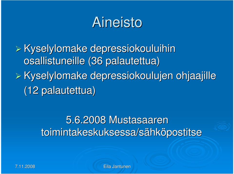 depressiokoulujen ohjaajille (12 palautettua) 5.