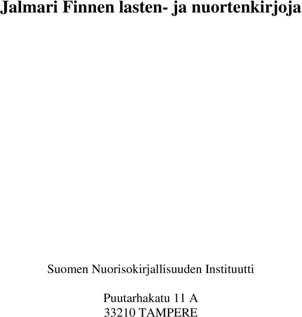 Nuorisokirjallisuuden