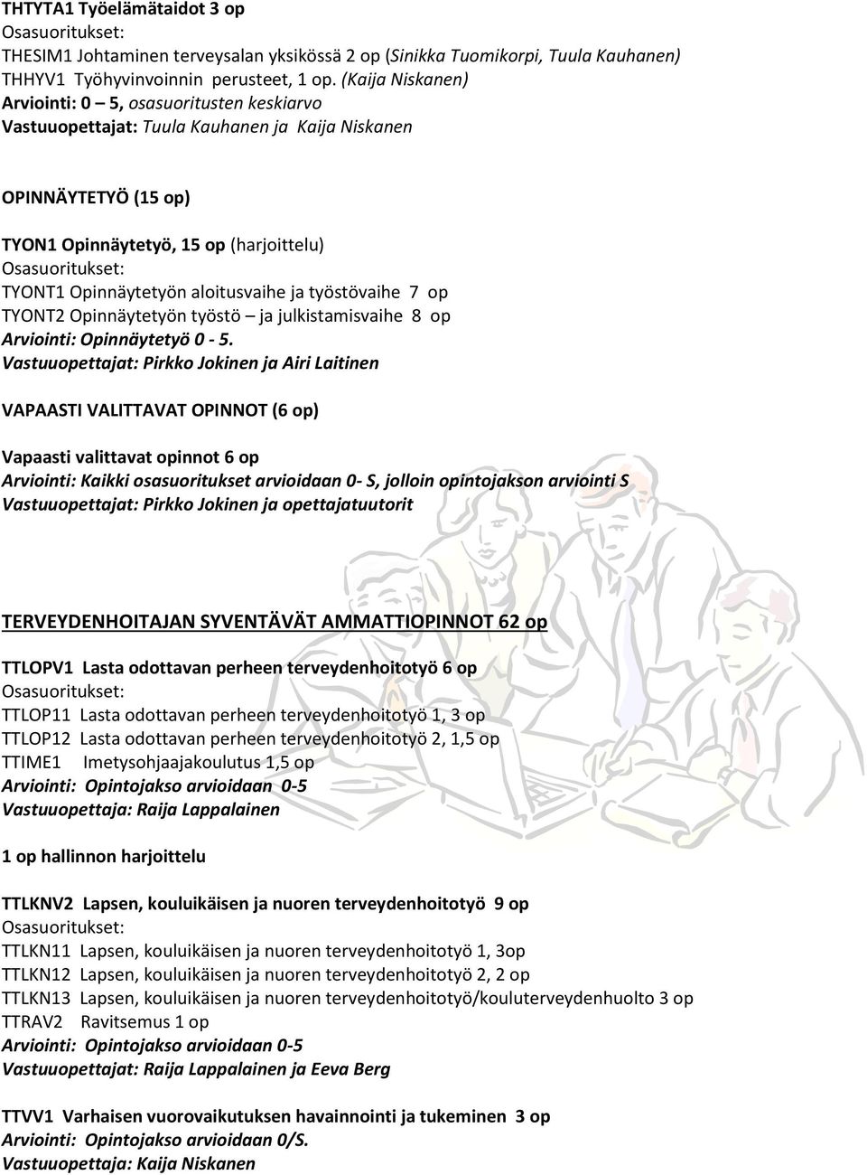 työstövaihe 7 op TYONT2 Opinnäytetyön työstö ja julkistamisvaihe 8 op Arviointi: Opinnäytetyö 0-5.