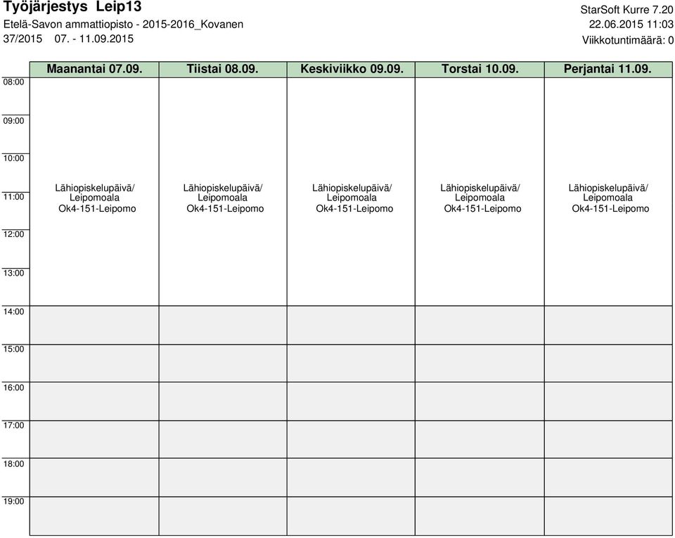 09. Keskiviikko 09.09. Torstai 10.09. Perjantai 11.09.