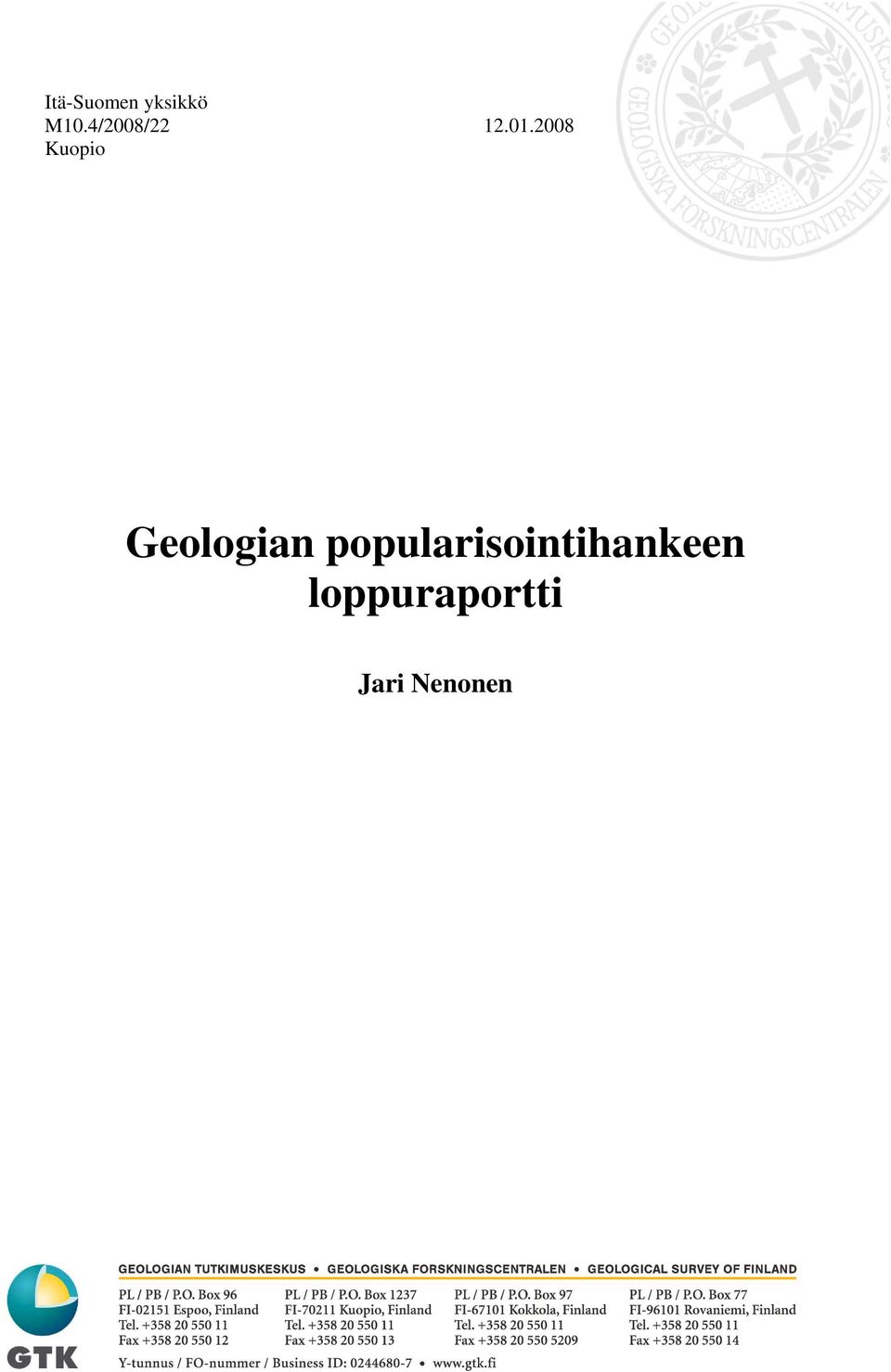 2008 Kuopio Geologian