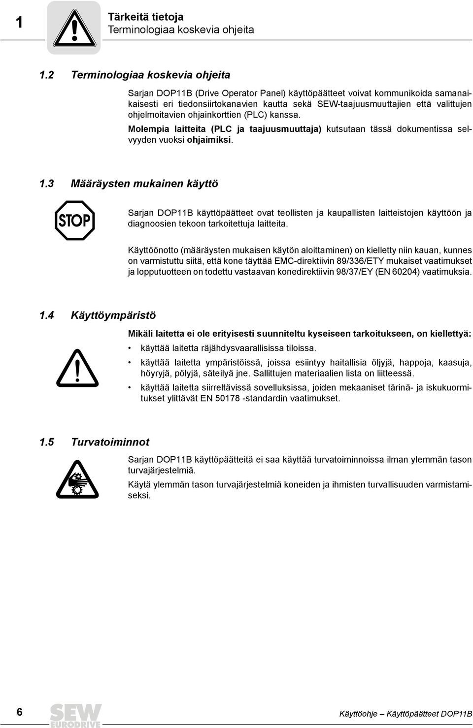 ohjelmoitavien ohjainkorttien (PLC) kanssa. Molempia laitteita (PLC ja taajuusmuuttaja) kutsutaan tässä dokumentissa selvyyden vuoksi ohjaimiksi. 1.