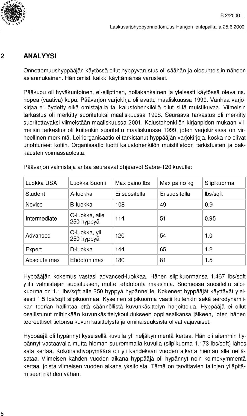 Vanhaa varjokirjaa ei löydetty eikä omistajalla tai kalustohenkilöllä ollut siitä muistikuvaa. Viimeisin tarkastus oli merkitty suoritetuksi maaliskuussa 1998.