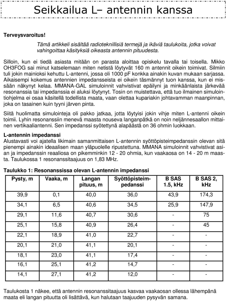 Siliin tuli jokin ainioksi kehuttu L-antenni, jossa oli 1000 pf konkka ainakin kuvan ukaan sarjassa.