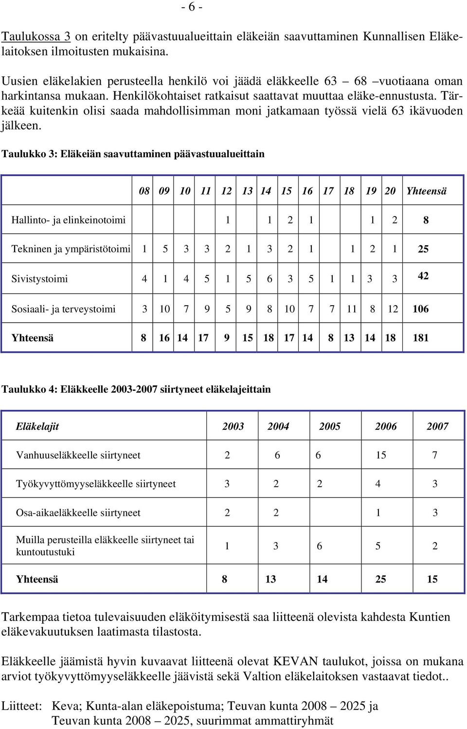 Tärkeää kuitenkin olisi saada mahdollisimman moni jatkamaan työssä vielä 63 ikävuoden jälkeen.