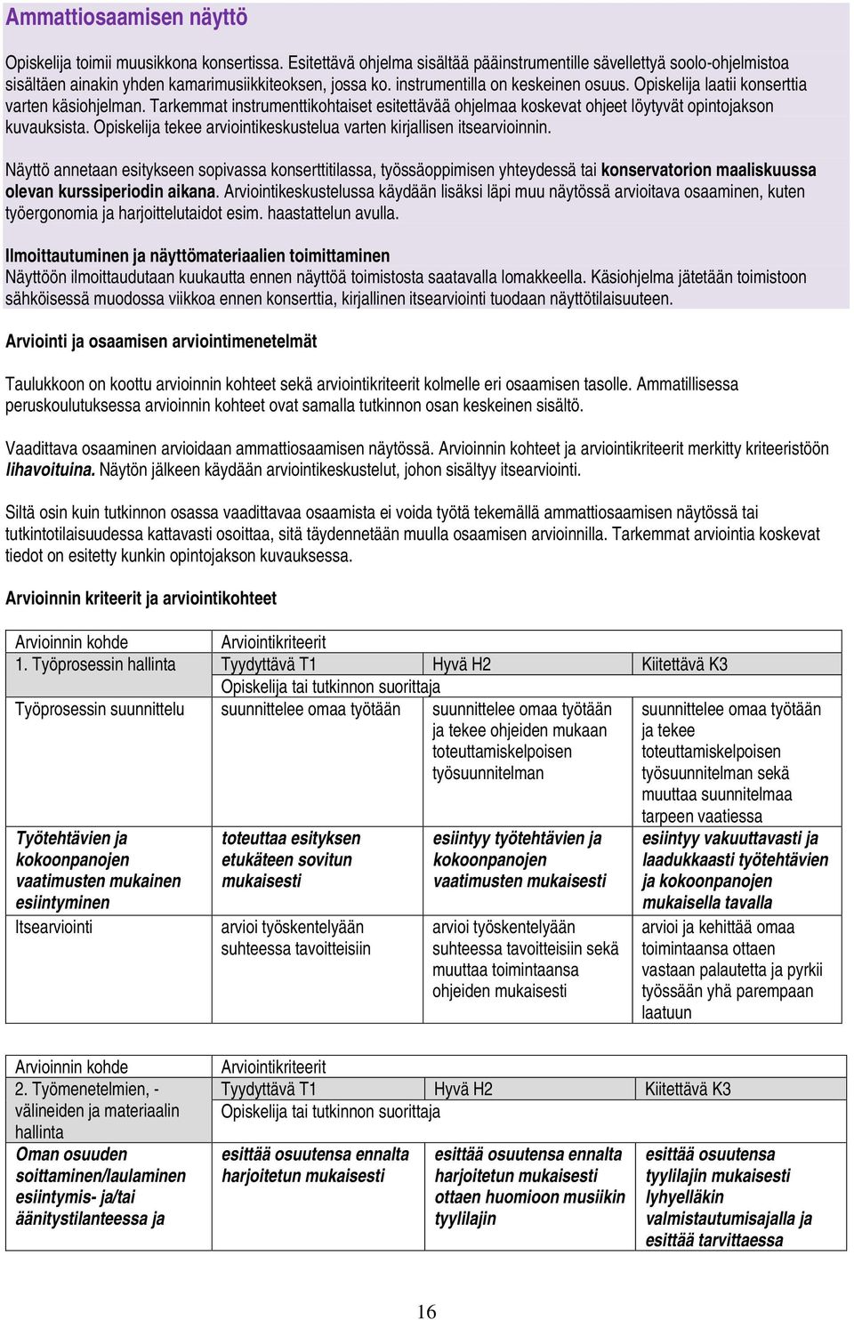 Opiskelija tekee arviointikeskustelua varten kirjallisen itsearvioinnin.