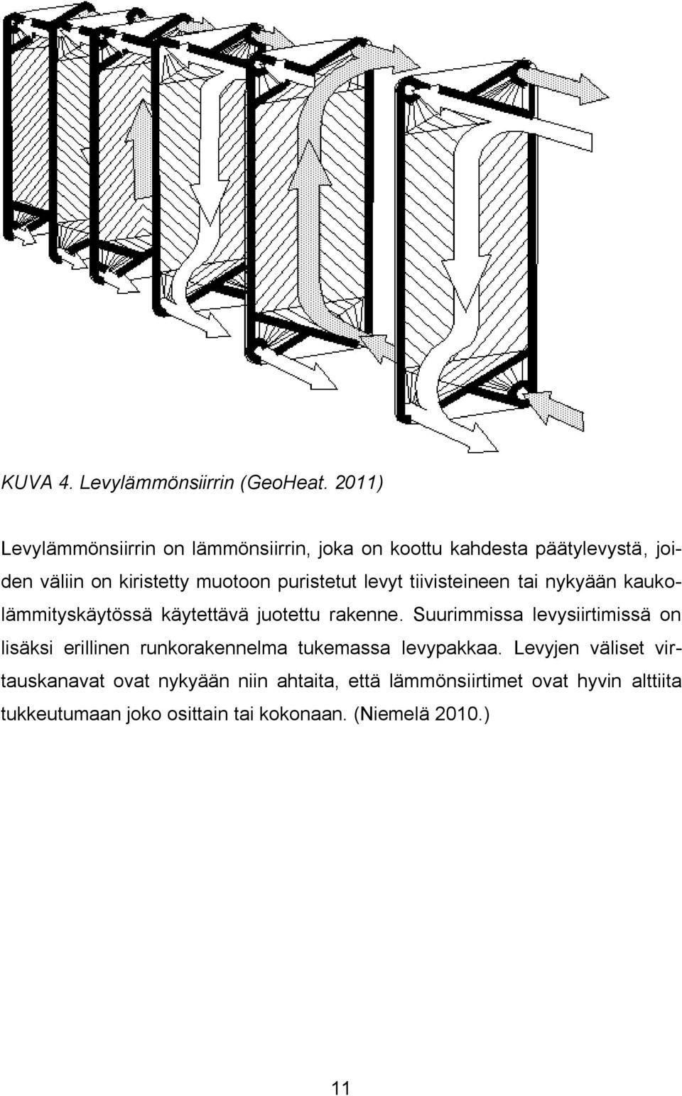 puristetut levyt tiivisteineen tai nykyään kaukolämmityskäytössä käytettävä juotettu rakenne.