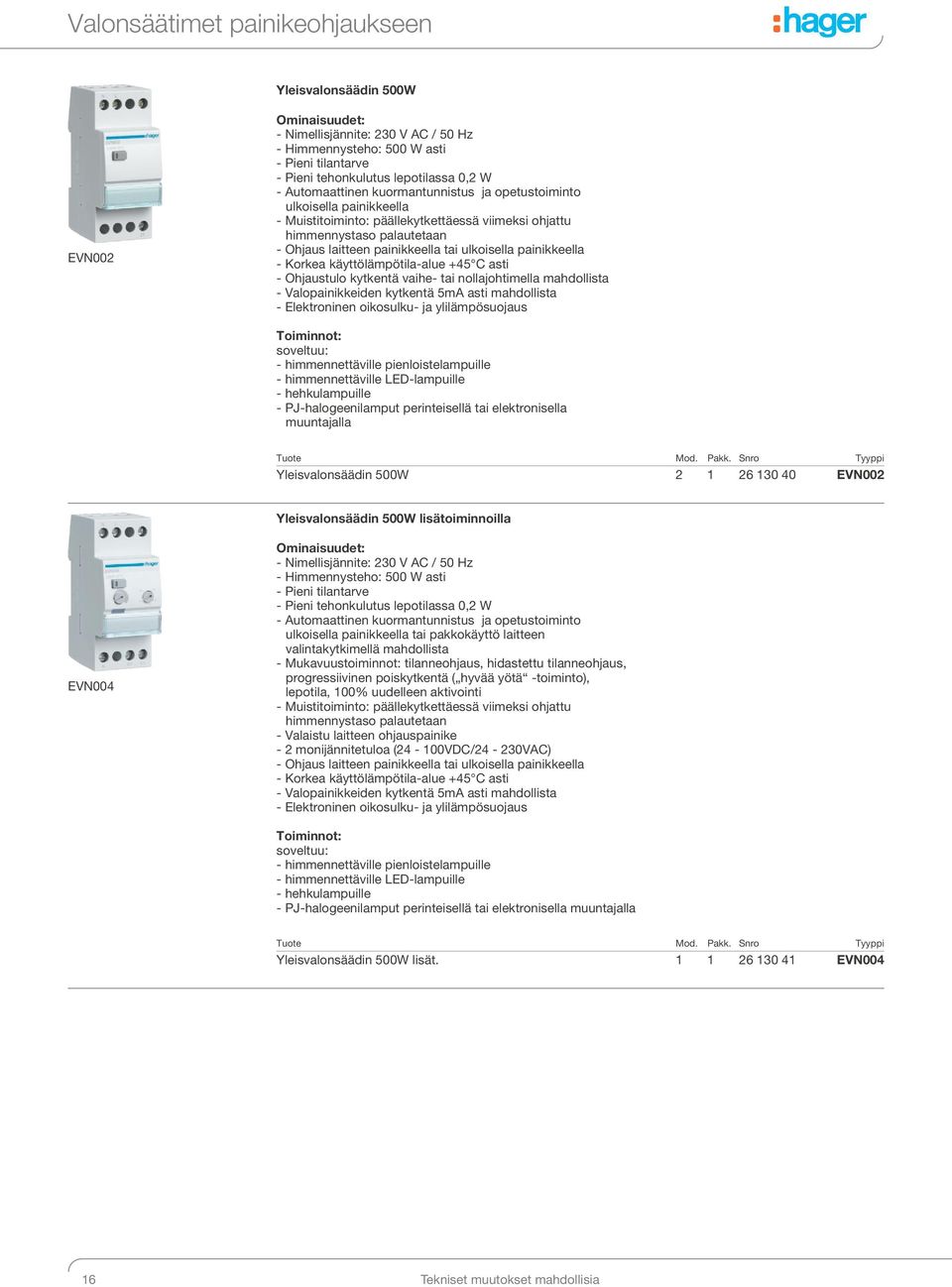 painikkeella - Korkea käyttölämpötila-alue +45 C asti - Ohjaustulo kytkentä vaihe- tai nollajohtimella mahdollista - Valopainikkeiden kytkentä 5mA asti mahdollista - Elektroninen oikosulku- ja