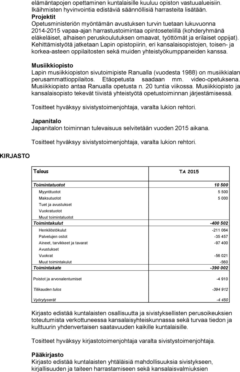 työttömät ja erilaiset oppijat). Kehittämistyötä jatketaan Lapin opistopiirin, eri kansalaisopistojen, toisen- ja korkea-asteen oppilaitosten sekä muiden yhteistyökumppaneiden kanssa.