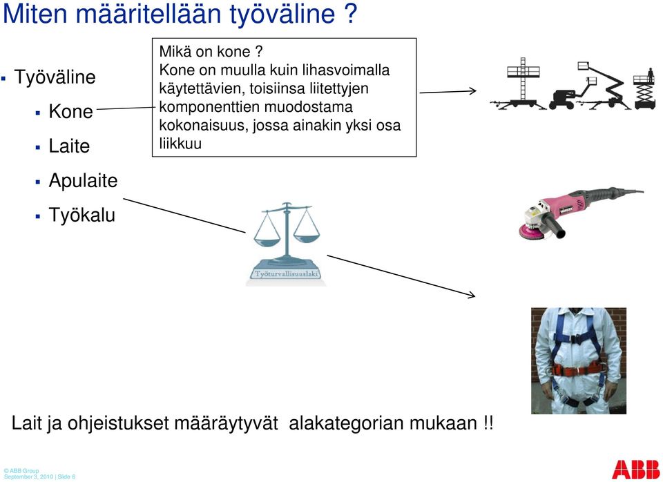 komponenttien muodostama kokonaisuus, jossa ainakin yksi osa liikkuu