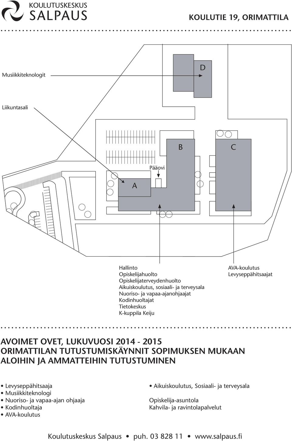 Tietokeskus K-kuppila Keiju AVA-koulutus Levyseppähitsaajat ORIMATTILAN TUTUSTUMISKÄYNNIT SOIMUKSEN MUKAAN