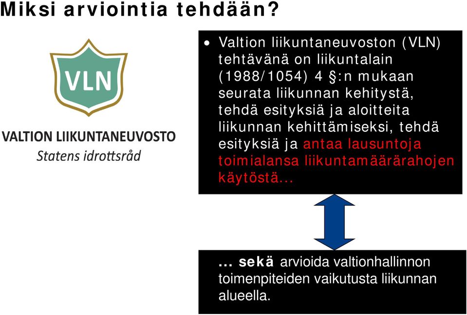 seurata liikunnan kehitystä, tehdä esityksiä ja aloitteita liikunnan kehittämiseksi,