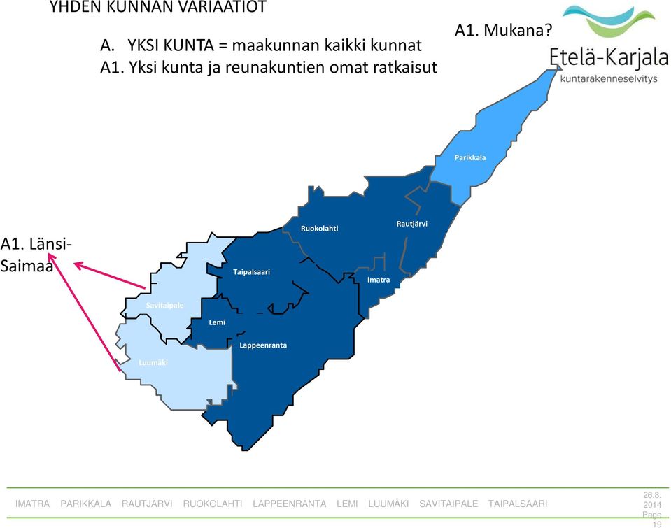 Yksi kunta ja reunakuntien omat ratkaisut A1. Mukana?