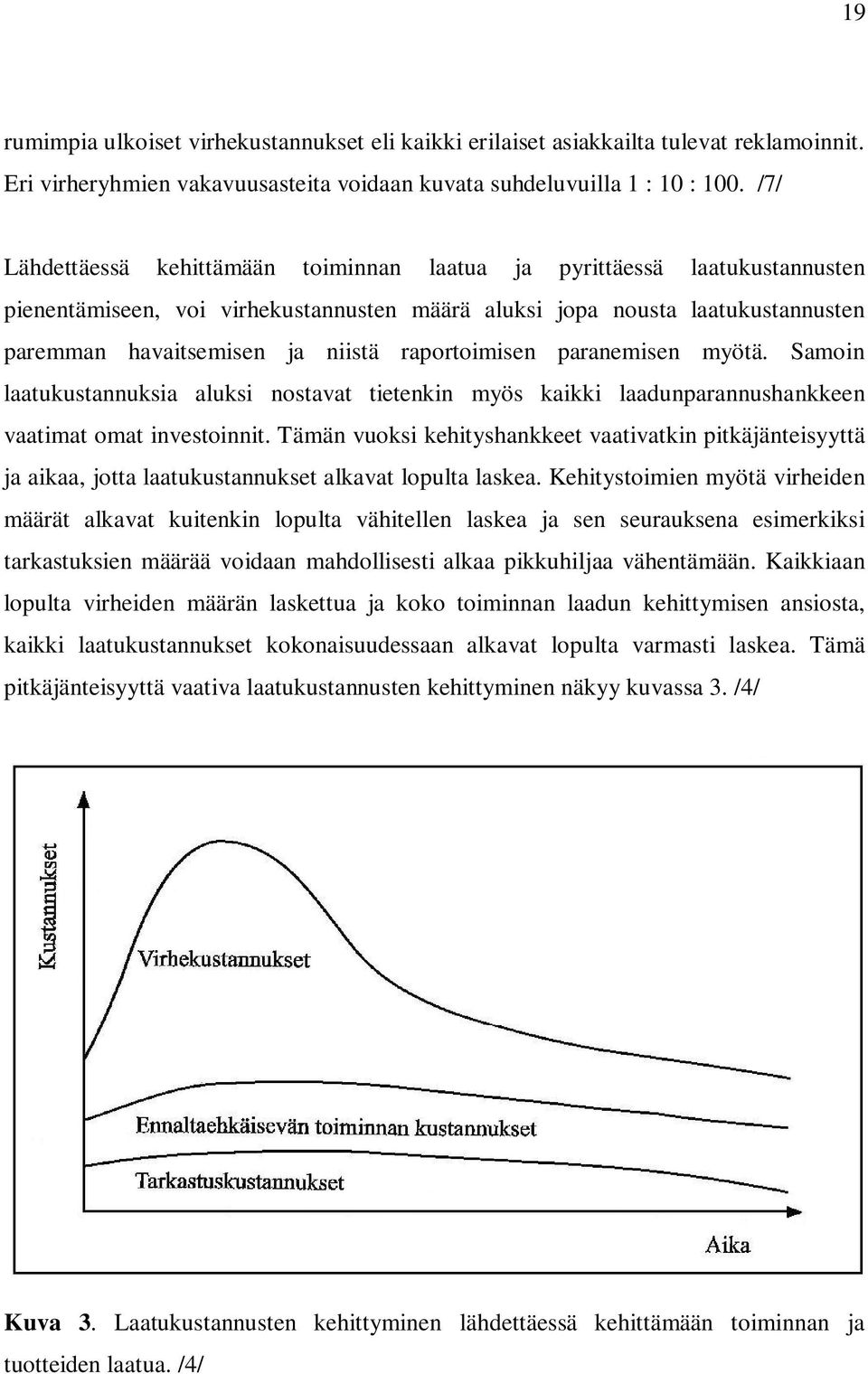 raportoimisen paranemisen myötä. Samoin laatukustannuksia aluksi nostavat tietenkin myös kaikki laadunparannushankkeen vaatimat omat investoinnit.