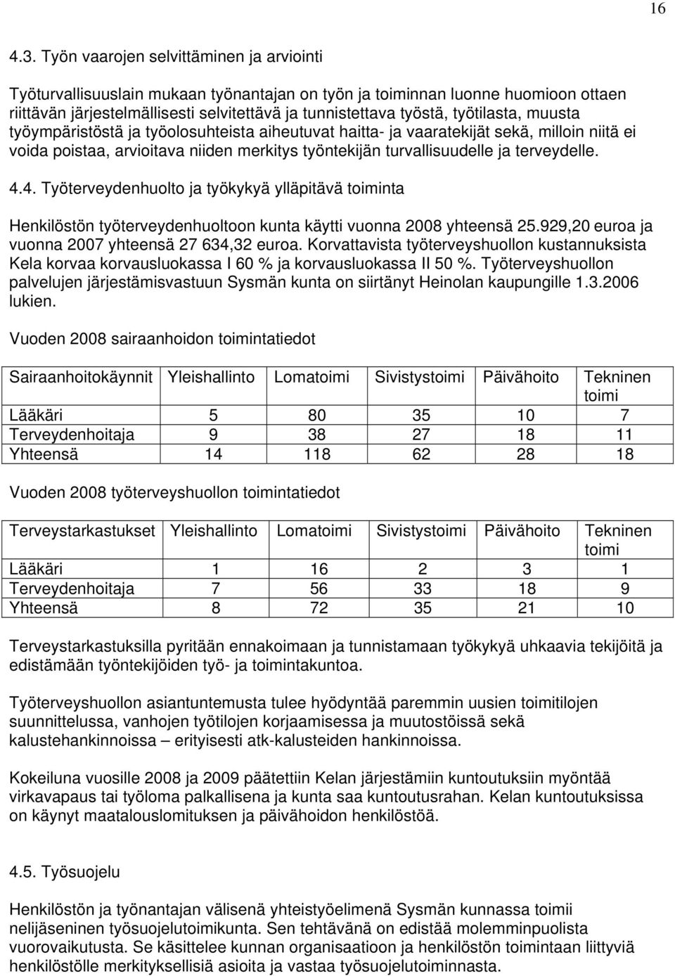 työtilasta, muusta työympäristöstä ja työolosuhteista aiheutuvat haitta- ja vaaratekijät sekä, milloin niitä ei voida poistaa, arvioitava niiden merkitys työntekijän turvallisuudelle ja terveydelle.