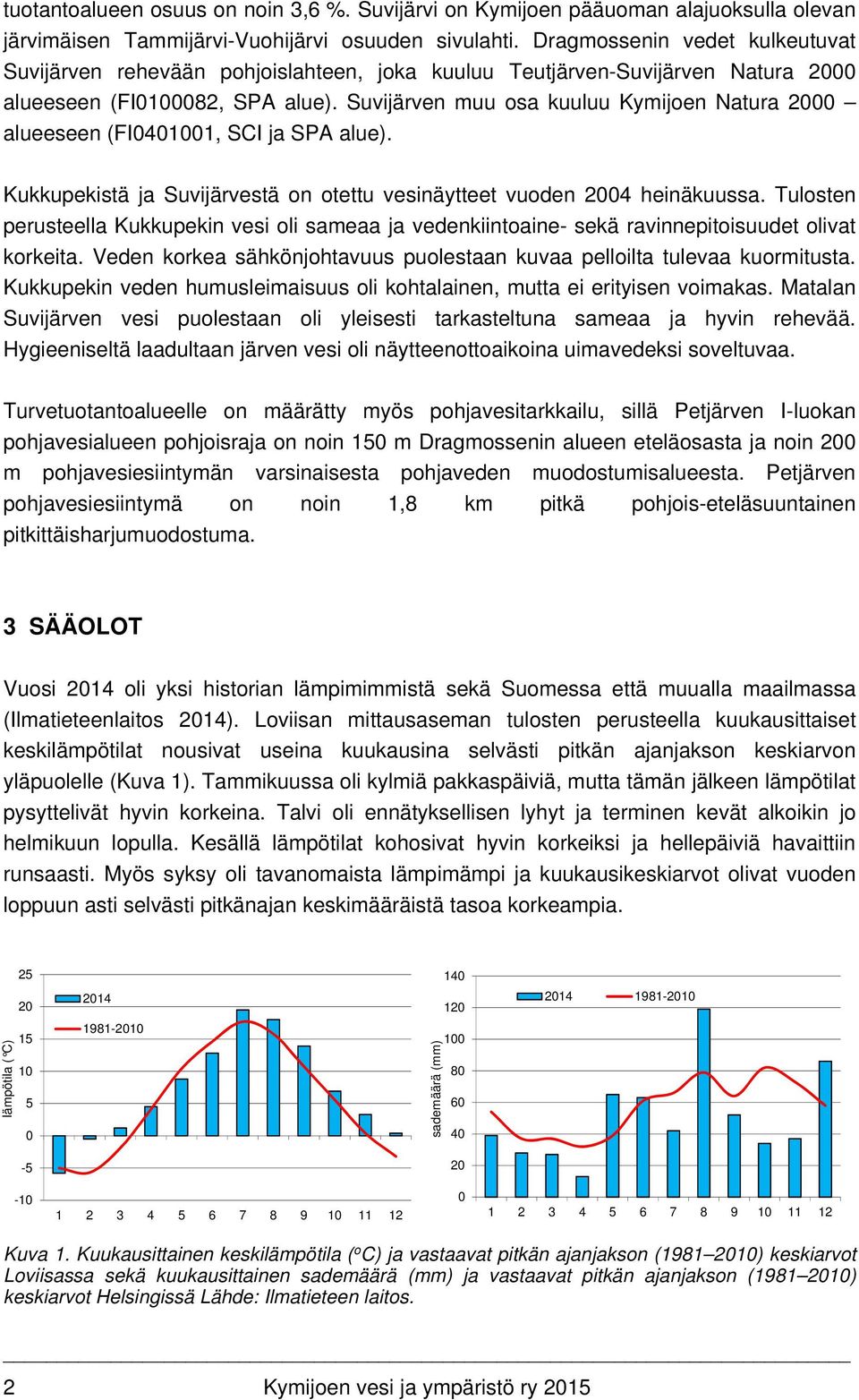 Suvijärven muu osa kuuluu Kymijoen Natura 2000 alueeseen (FI0401001, SCI ja SPA alue). Kukkupekistä ja Suvijärvestä on otettu vesinäytteet vuoden 2004 heinäkuussa.