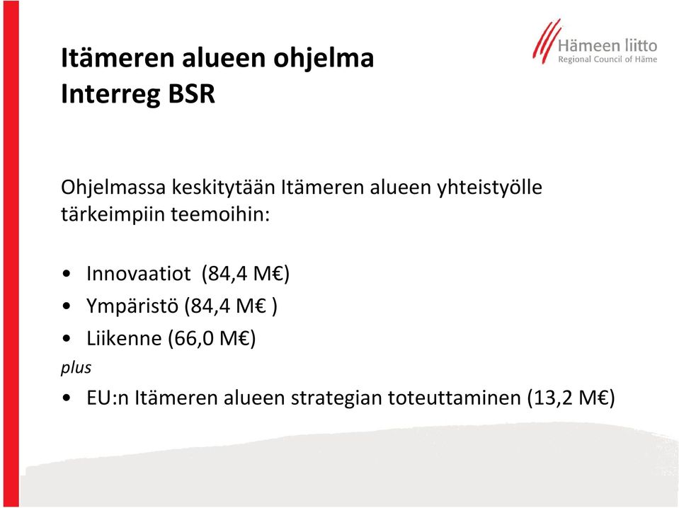 (84,4 M ) Ympäristö (84,4 M ) Liikenne (66,0 M )