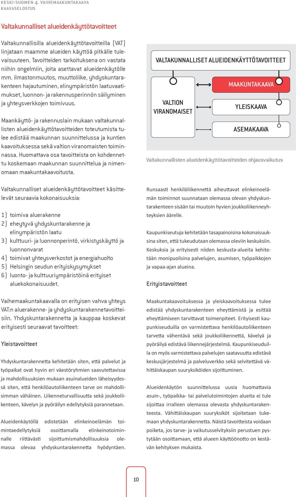 Tavoitteiden tarkoituksena on vastata niihin ongelmiin, joita asettavat alueidenkäytölle mm.