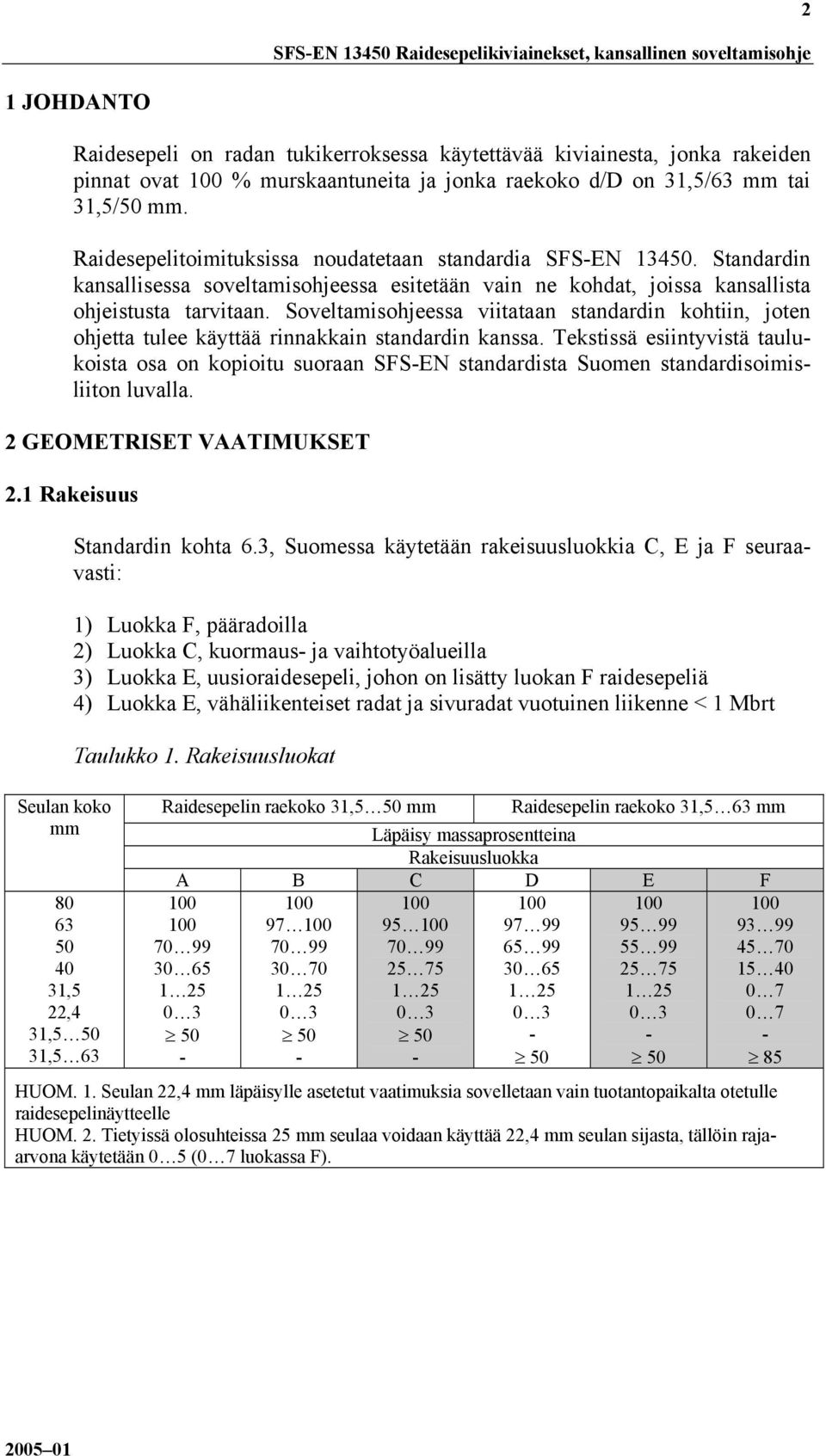 Standardin kansallisessa soveltamisohjeessa esitetään vain ne kohdat, joissa kansallista ohjeistusta tarvitaan.