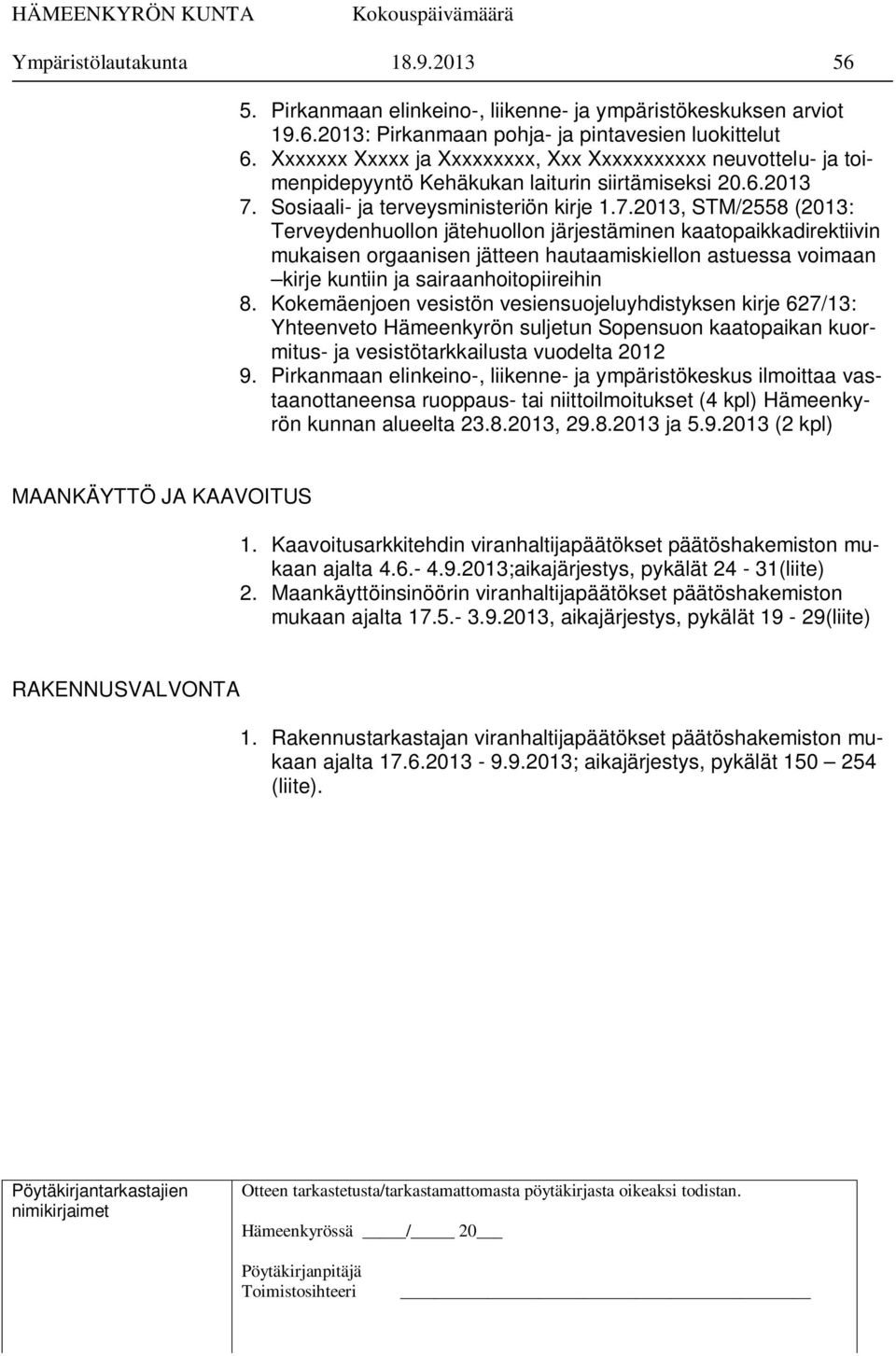 Sosiaali- ja terveysministeriön kirje 1.7.