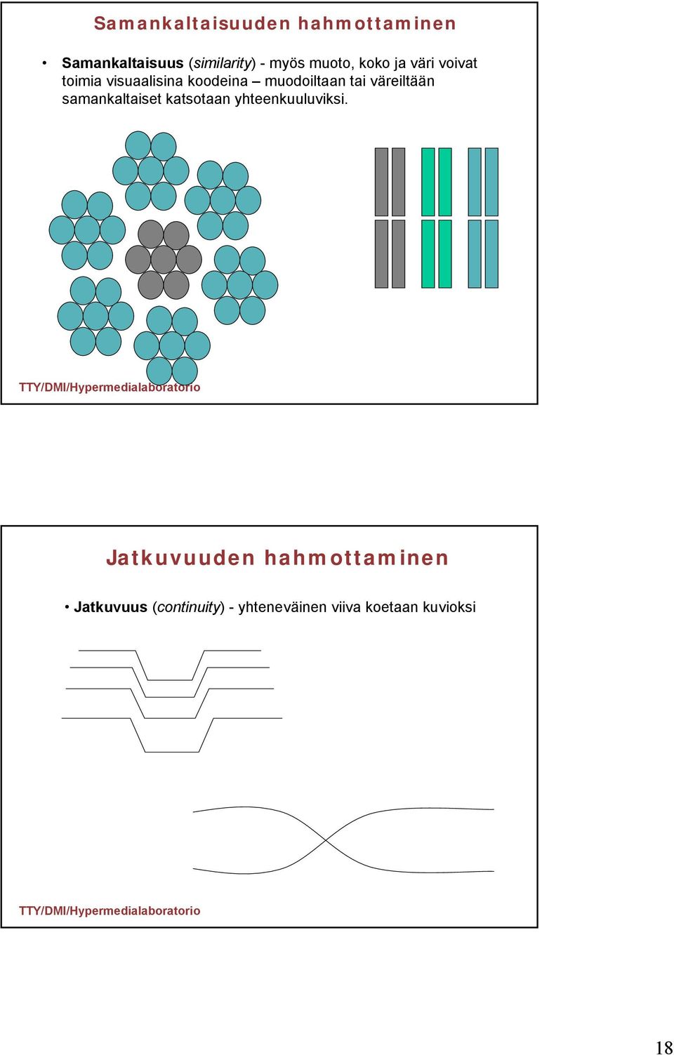 tai väreiltään samankaltaiset katsotaan yhteenkuuluviksi.