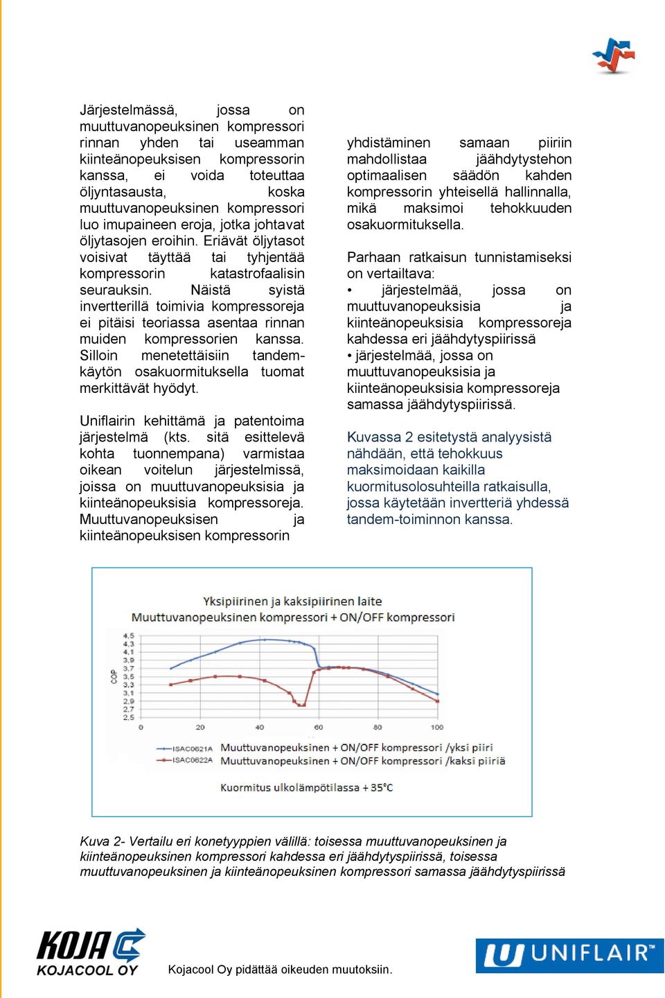 Näistä syistä invertterillä toimivia kompressoreja ei pitäisi teoriassa asentaa rinnan muiden kompressorien kanssa. Silloin menetettäisiin tandemkäytön osakuormituksella tuomat merkittävät hyödyt.