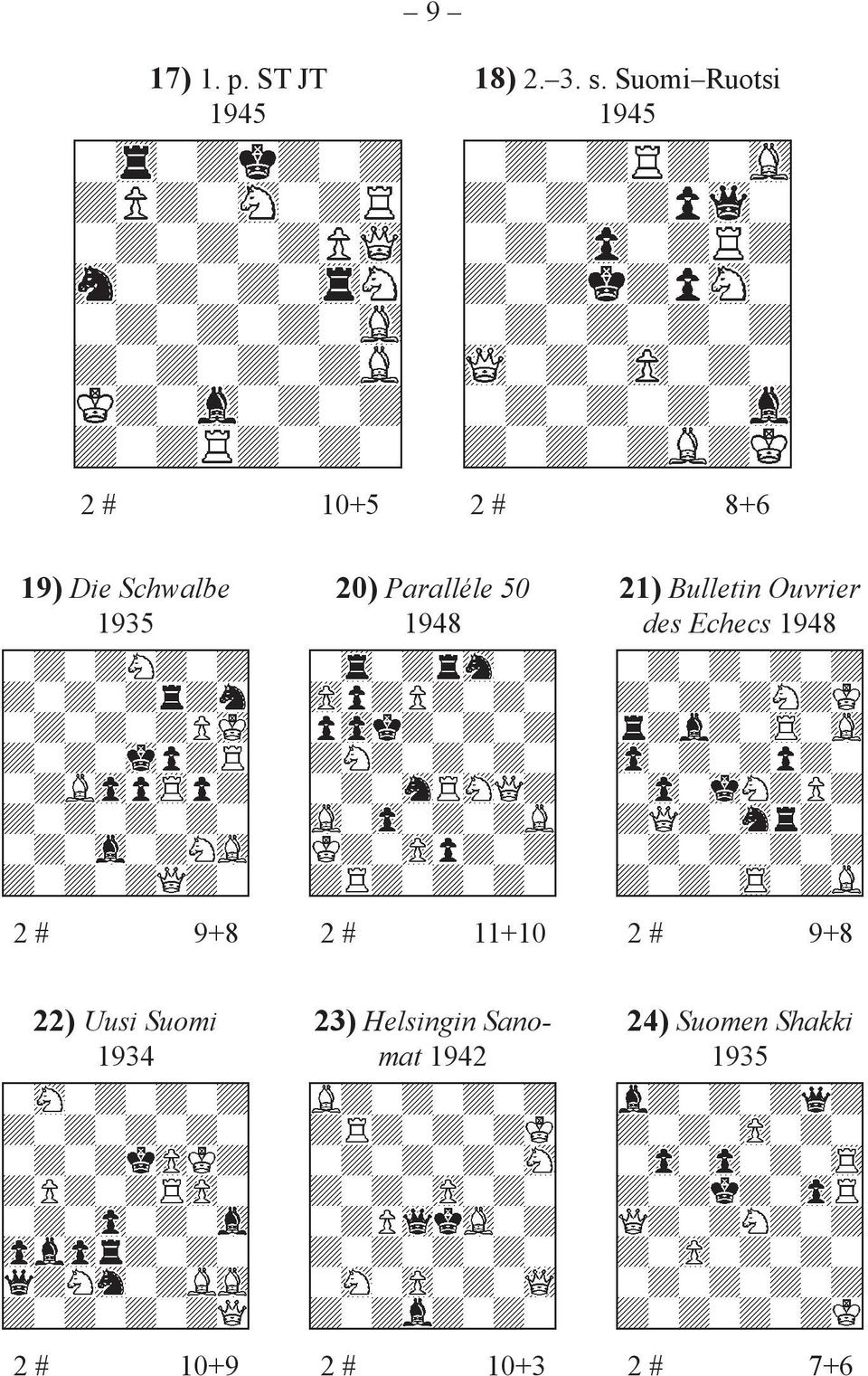 Paralléle 50 1948 21) Bulletin Ouvrier des Echecs 1948 2 # 9+8 2 #