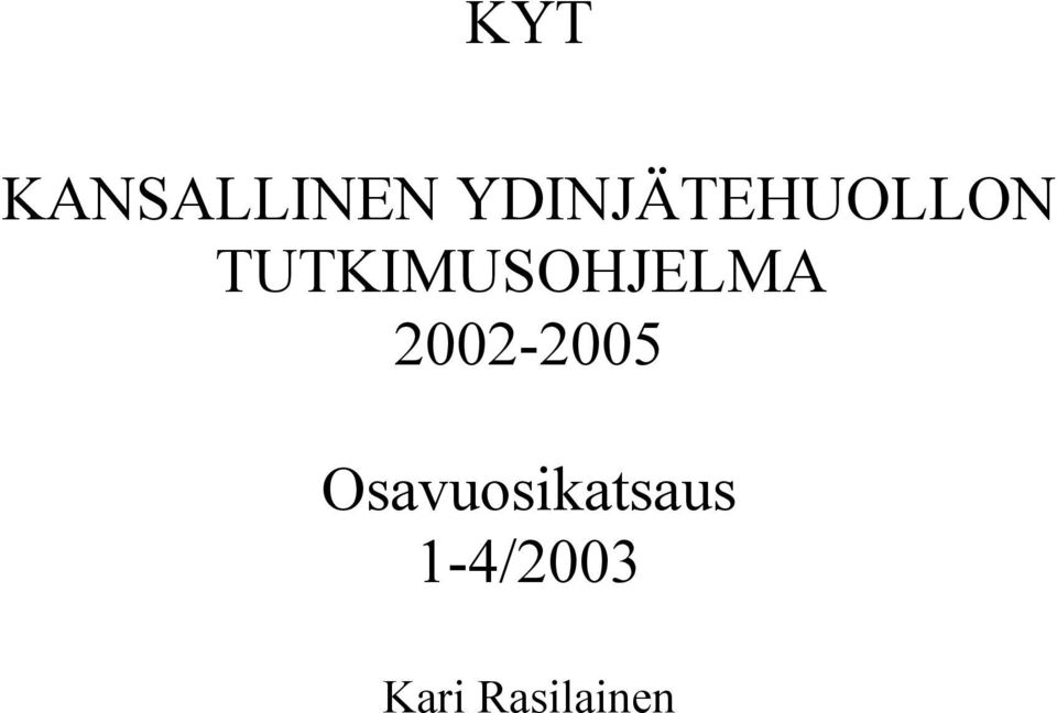 TUTKIMUSOHJELMA