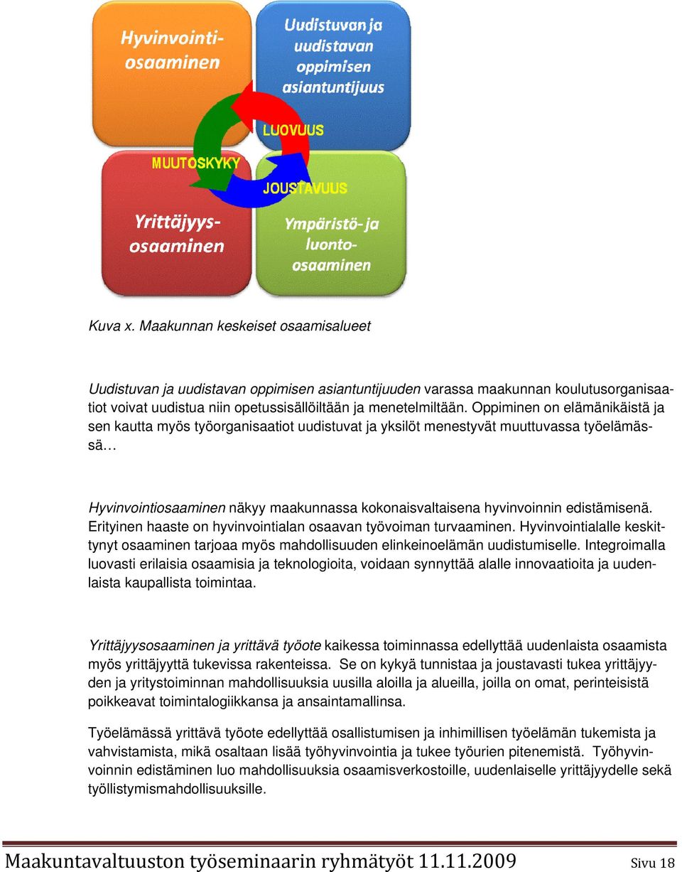 edistämisenä. Erityinen haaste on hyvinvointialan osaavan työvoiman turvaaminen. Hyvinvointialalle keskittynyt osaaminen tarjoaa myös mahdollisuuden elinkeinoelämän uudistumiselle.