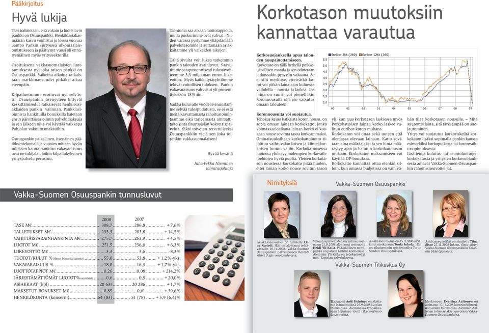 Osoituksena vakkasuomalaisten luottamuksesta nyt joka toisen pankki on Osuuspankki. Vaikeina aikoina ratkaistaan markkinaosuudet pitkäksi aikaa eteenpäin. Kilpailuetumme erottuvat nyt selvästi.