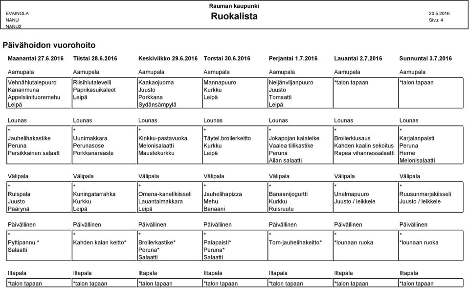 2016 Lauantai 2.7.