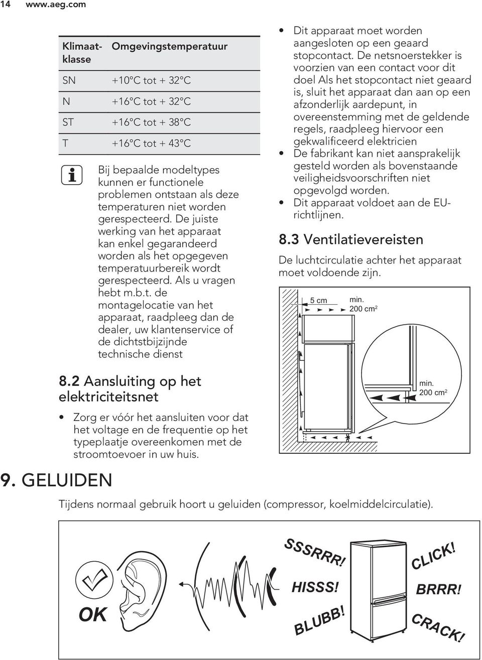 De netsnoerstekker is voorzien van een contact voor dit doel Als het stopcontact niet geaard is, sluit het apparaat dan aan op een afzonderlijk aardepunt, in overeenstemming met de geldende regels,