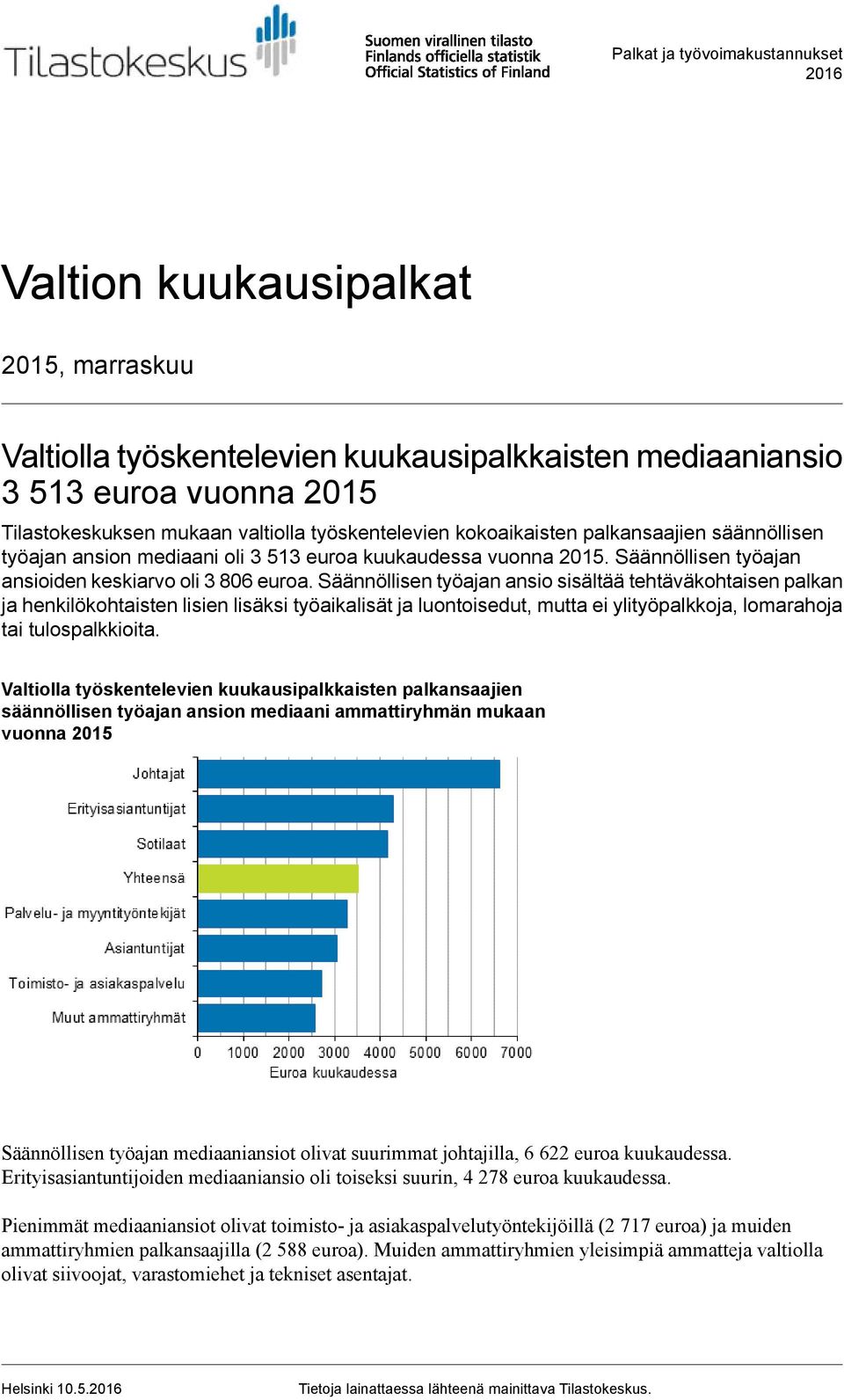 Säännöllisen työajan ansio sisältää tehtäväkohtaisen palkan ja henkilökohtaisten lisien lisäksi työaikalisät ja luontoisedut, mutta ei ylityöpalkkoja, lomarahoja tai tulospalkkioita.