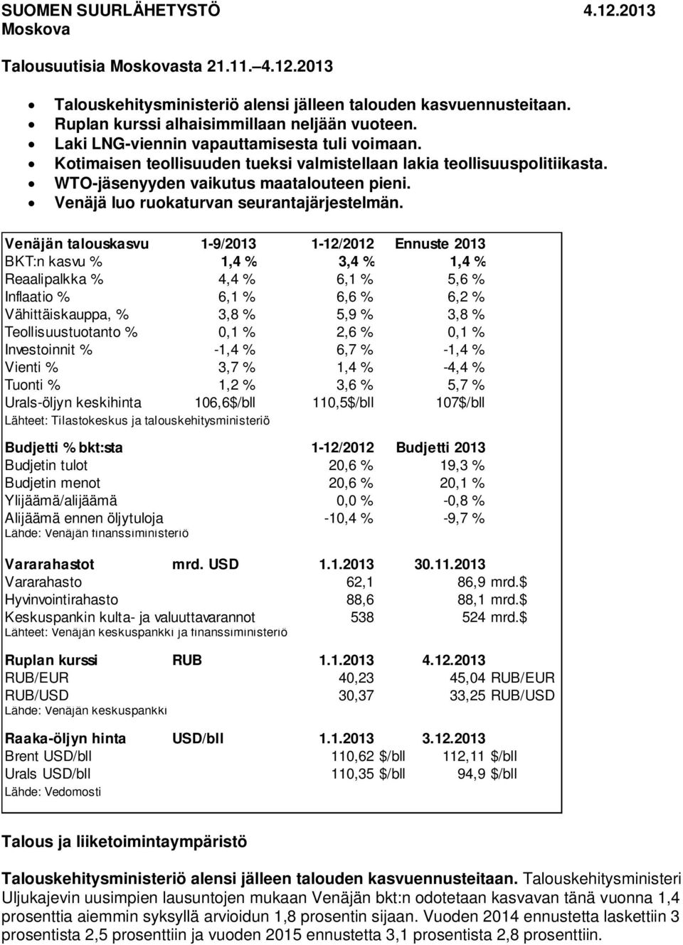 Venäjä luo ruokaturvan seurantajärjestelmän.