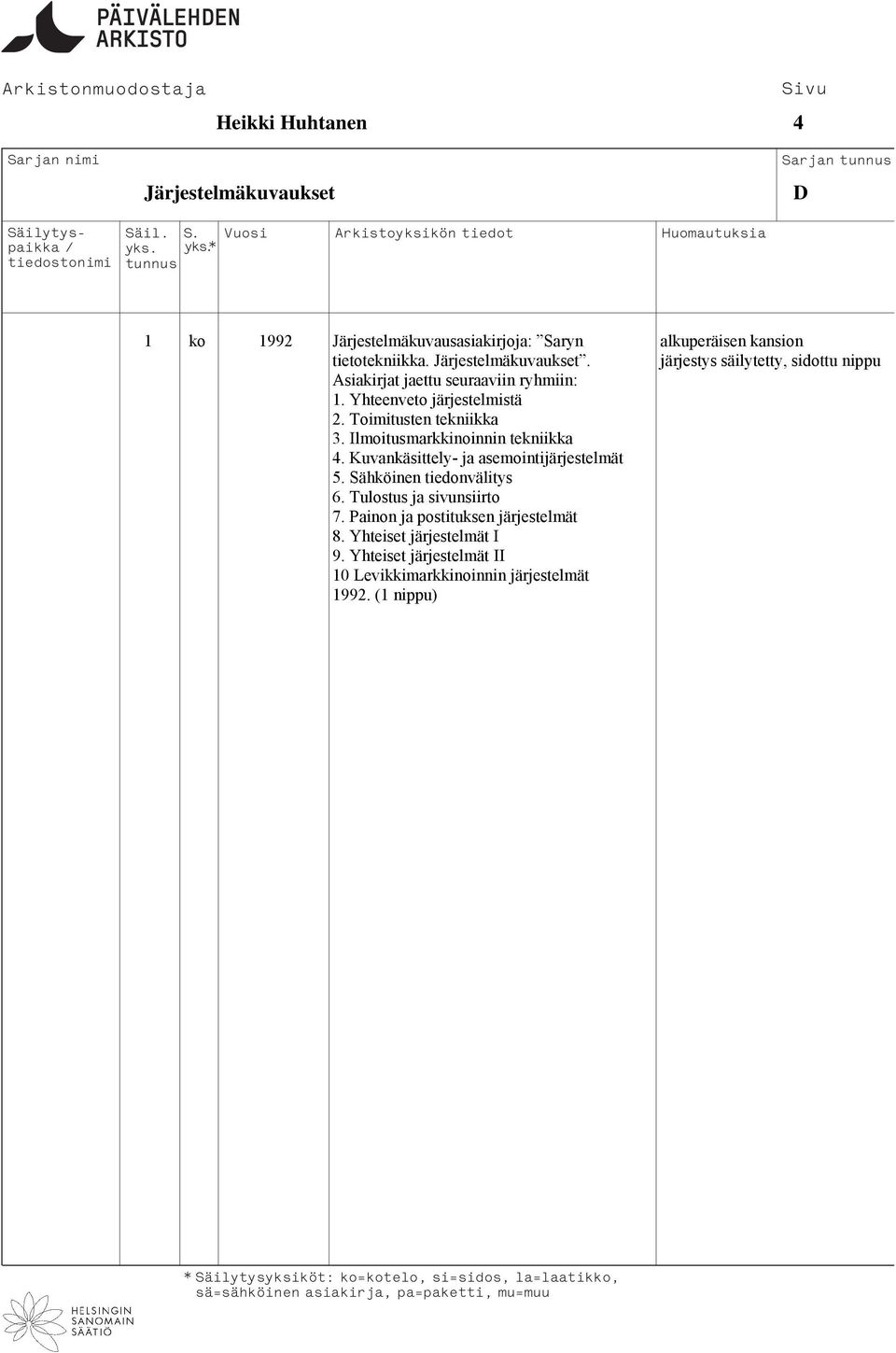 Toimitusten tekniikka 3. Ilmoitusmarkkinoinnin tekniikka 4. Kuvankäsittely- ja asemointijärjestelmät 5. Sähköinen tiedonvälitys 6.