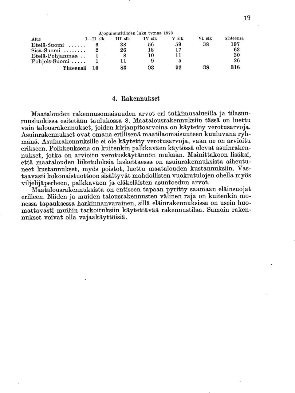 Maatalousrakennuksiin tässä on luettu vain talousrakennukset, joiden kirjanpitoarvoina on käytetty verotusarvoja. Asuinrakennukset ovat omana erillisenä maatilaomaisuuteen kuuluvana ryhmänä.