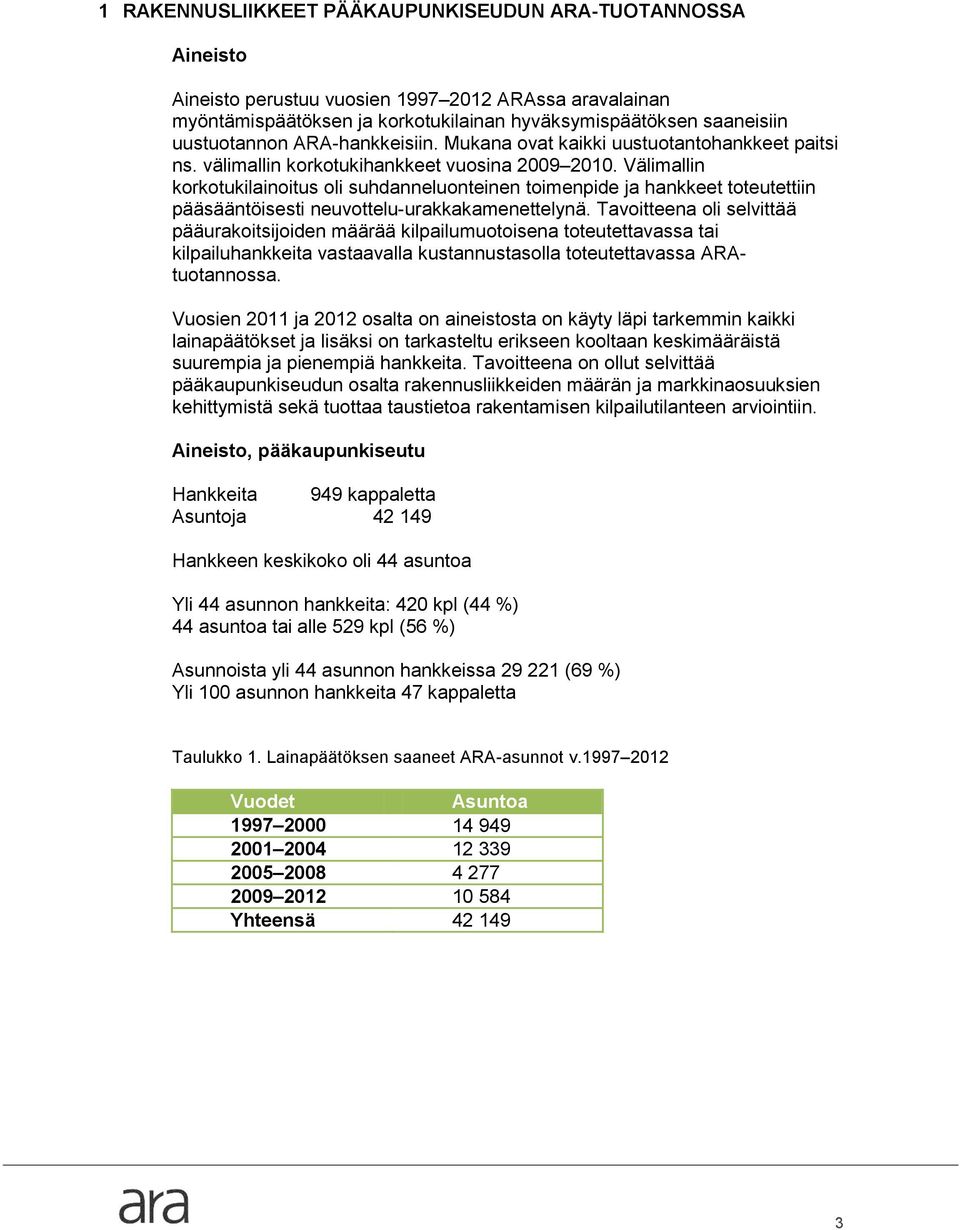 Välimallin korkotukilainoitus oli suhdanneluonteinen toimenpide ja hankkeet toteutettiin pääsääntöisesti neuvottelu-urakkakamenettelynä.