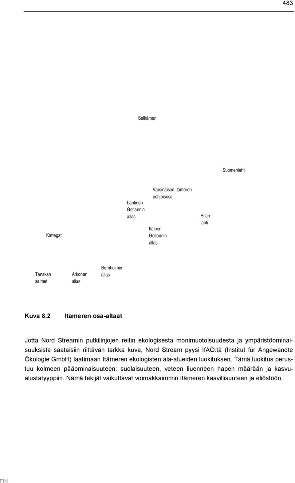 2 Itämeren osa-altaat Jotta Nord Streamin putkilinjojen reitin ekologisesta monimuotoisuudesta ja ympäristöominaisuuksista saataisiin riittävän tarkka kuva, Nord