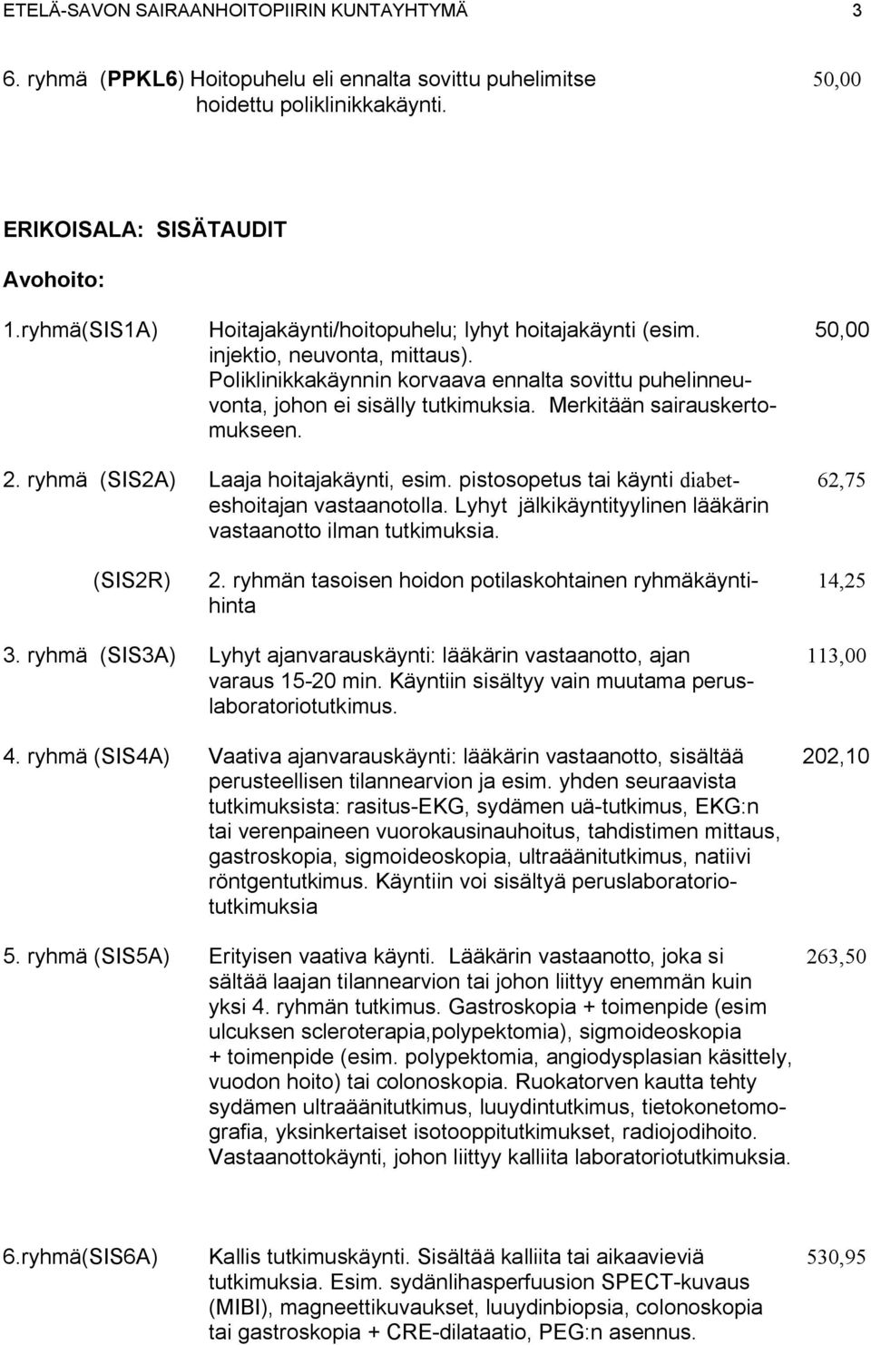 Merkitään sairauskertomukseen. 2. ryhmä (SIS2A) Laaja hoitajakäynti, esim. pistosopetus tai käynti diabet- 62,75 eshoitajan vastaanotolla.