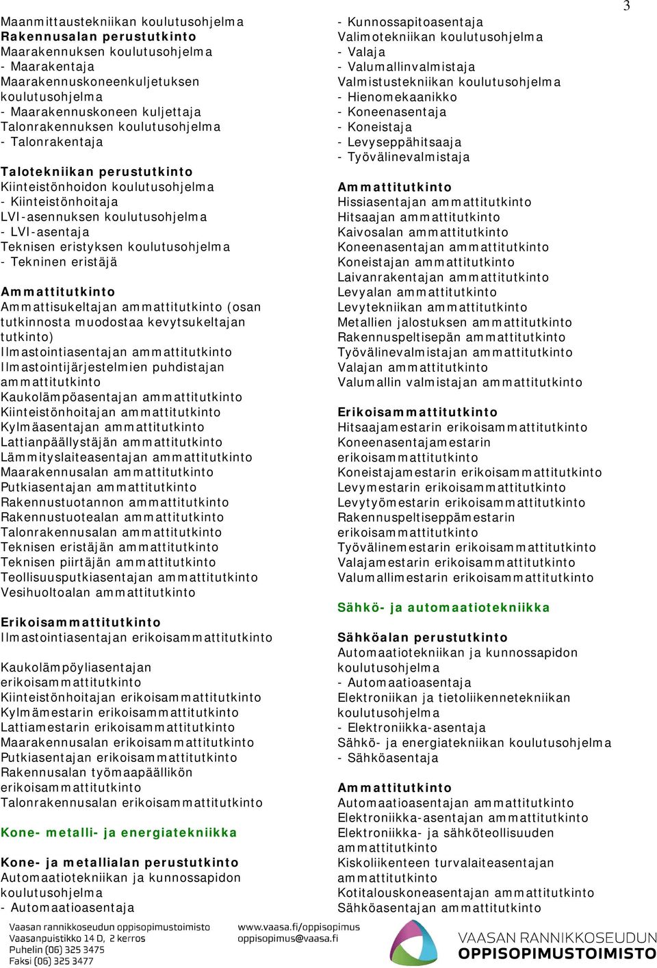 Ilmastointiasentajan Ilmastointijärjestelmien puhdistajan Kaukolämpöasentajan Kiinteistönhoitajan Kylmäasentajan Lattianpäällystäjän Lämmityslaiteasentajan Maarakennusalan Putkiasentajan