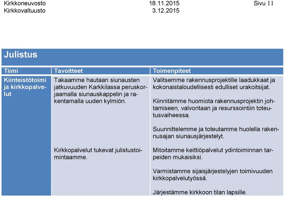 rakentamalla uuden kylmiön. Valitsemme rakennusprojektille laadukkaat ja kokonaistaloudellisesti edulliset urakoitsijat.