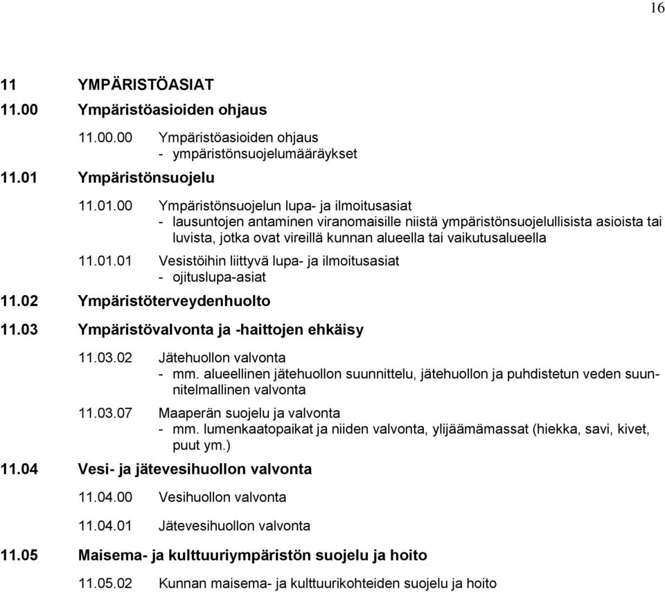 00 Ympäristönsuojelun lupa- ja ilmoitusasiat - lausuntojen antaminen viranomaisille niistä ympäristönsuojelullisista asioista tai luvista, jotka ovat vireillä kunnan alueella tai vaikutusalueella 11.
