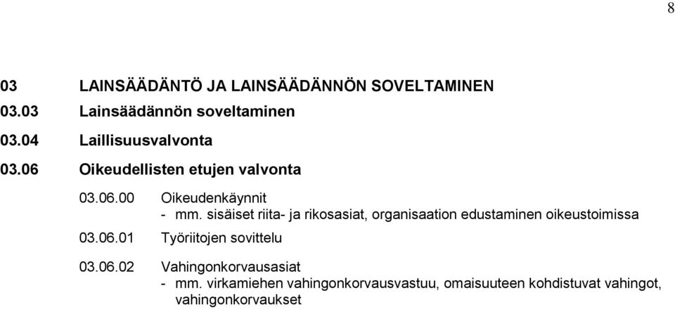 sisäiset riita- ja rikosasiat, organisaation edustaminen oikeustoimissa 03.06.