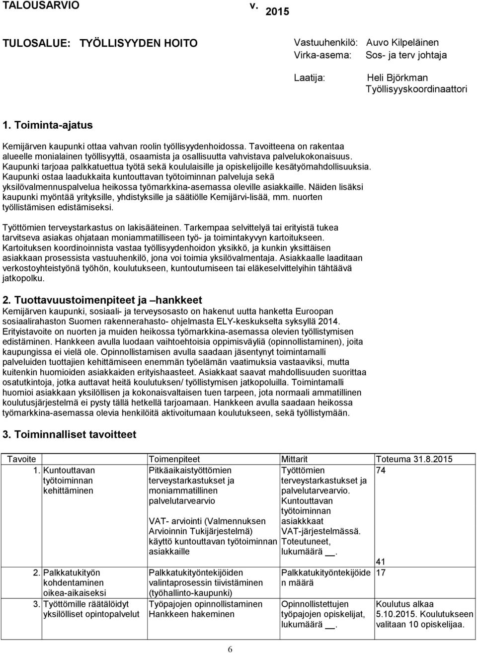 Kaupunki tarjoaa palkkatuettua työtä sekä koululaisille ja opiskelijoille kesätyömahdollisuuksia.