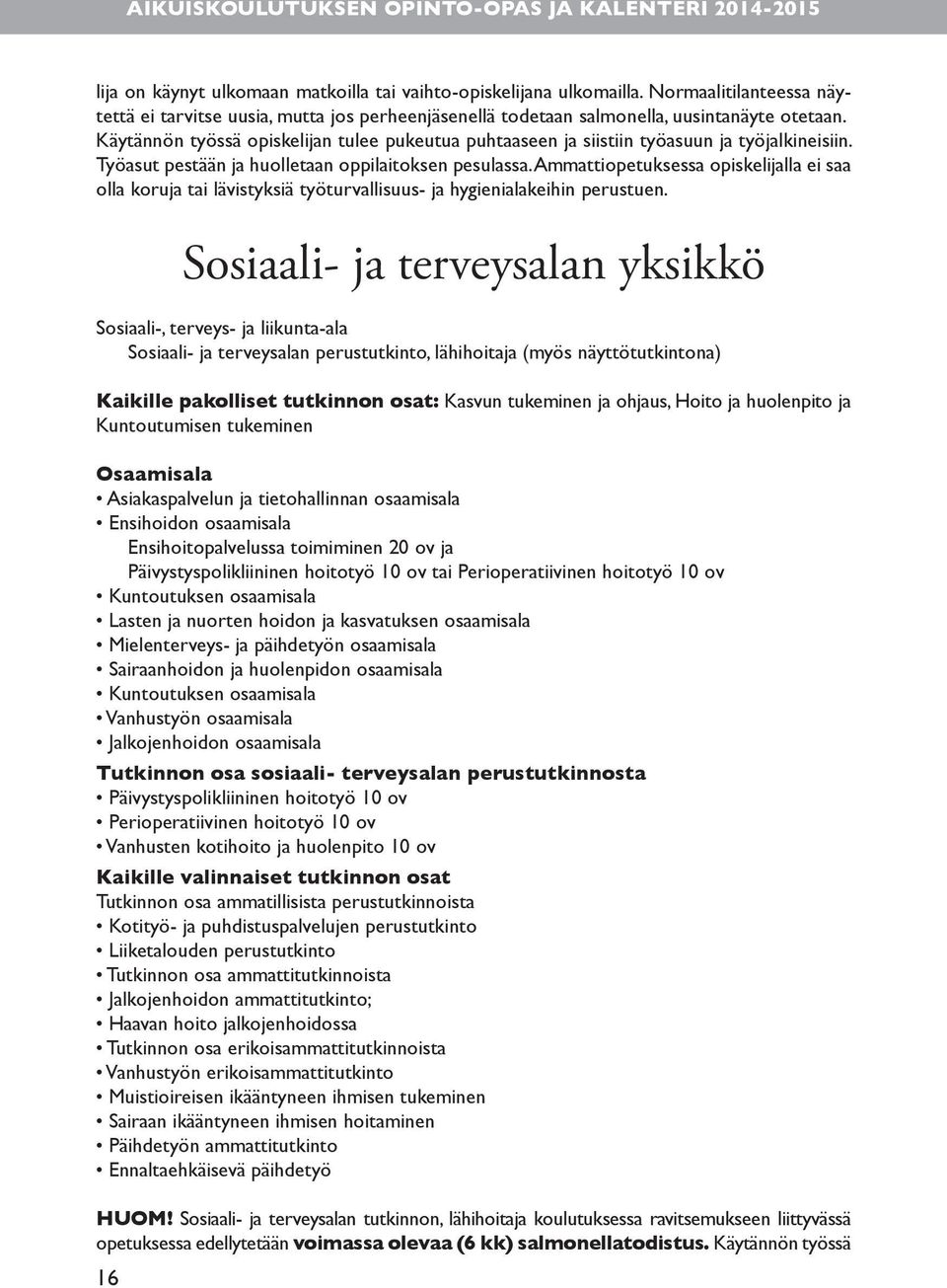 Ammattiopetuksessa opiskelijalla ei saa olla koruja tai lävistyksiä työturvallisuus- ja hygienialakeihin perustuen.