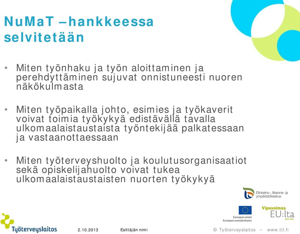 työkykyä edistävällä tavalla ulkomaalaistaustaista työntekijää palkatessaan ja vastaanottaessaan