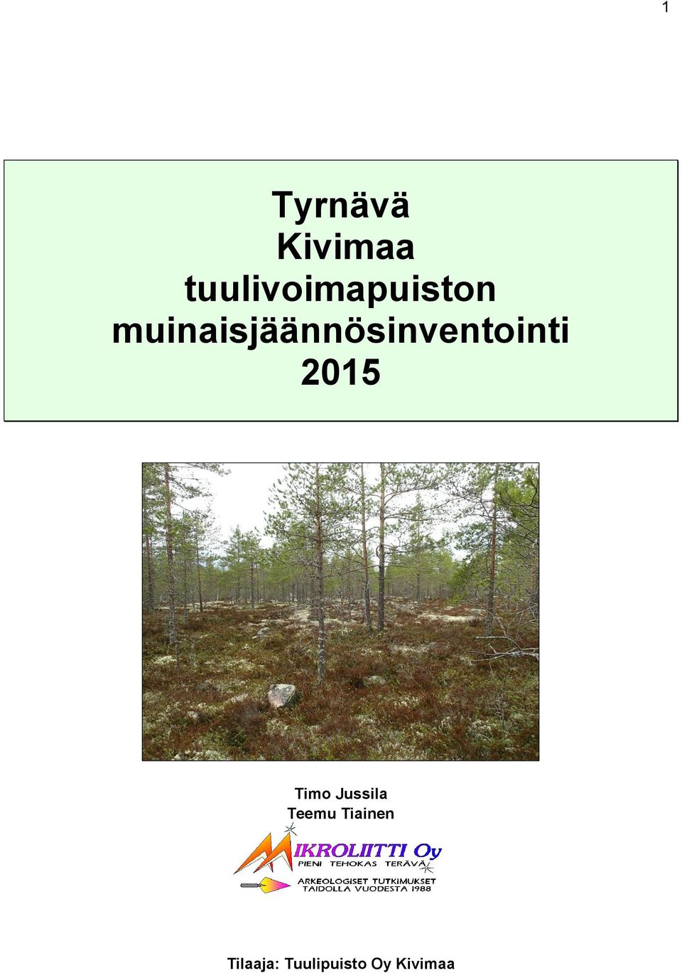 muinaisjäännösinventointi 2015