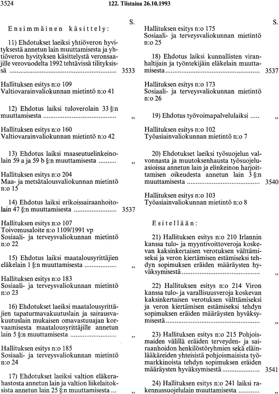 ... Hallituksen esitys n:o 204 Maa- ja metsätalousvaliokunnan mietintö n:o 15 14) Ehdotus laiksi erikoissairaanhoitolain 47 :n muuttamisesta.