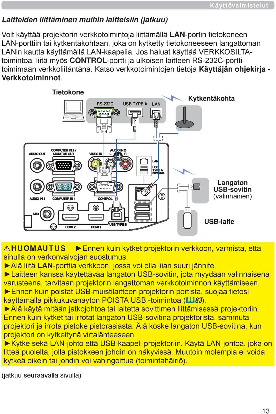 Katso verkkotoimintojen tietoja Käyttäjän ohjekirja - Verkkotoiminnot.
